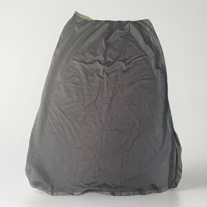 Vintage Shadowline Half Slip Size Small Slit Lace Trim Black Nylon USA Made